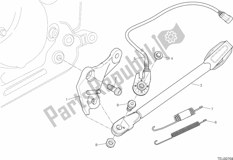 Todas as partes de Ficar do Ducati Hypermotard SP 821 2014